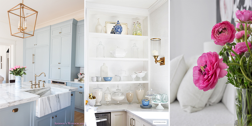 FALL KITCHEN DECOR IN BLUE, WHITE + GOLD - CITRINELIVING