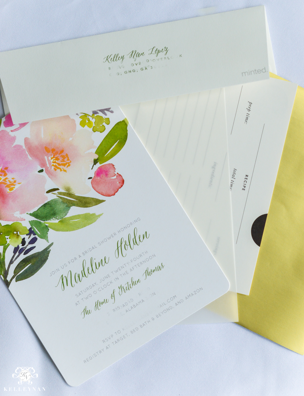 Bridal Shower Invitation Ideas with Recipe Cards-insert order