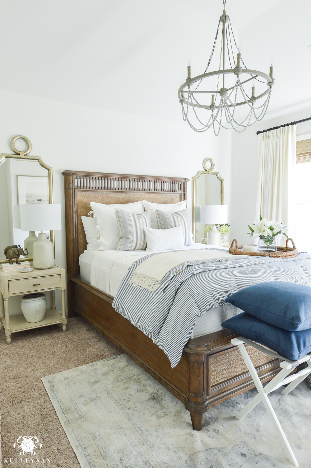 ORC Guest Bedroom Reveal- Blue and White-guest bedroom decorating inspiration