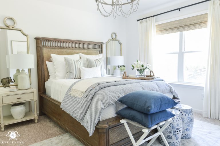 One Room Challenge- Classic Blue and White Guest Bedroom Reveal ...