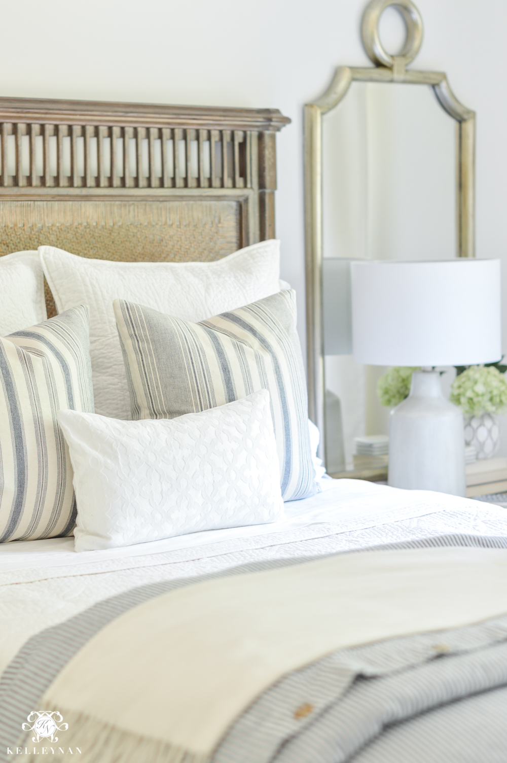 Blue & White Bedding & 7 Tips for the Perfectly Layered Bed! - Kelley Nan