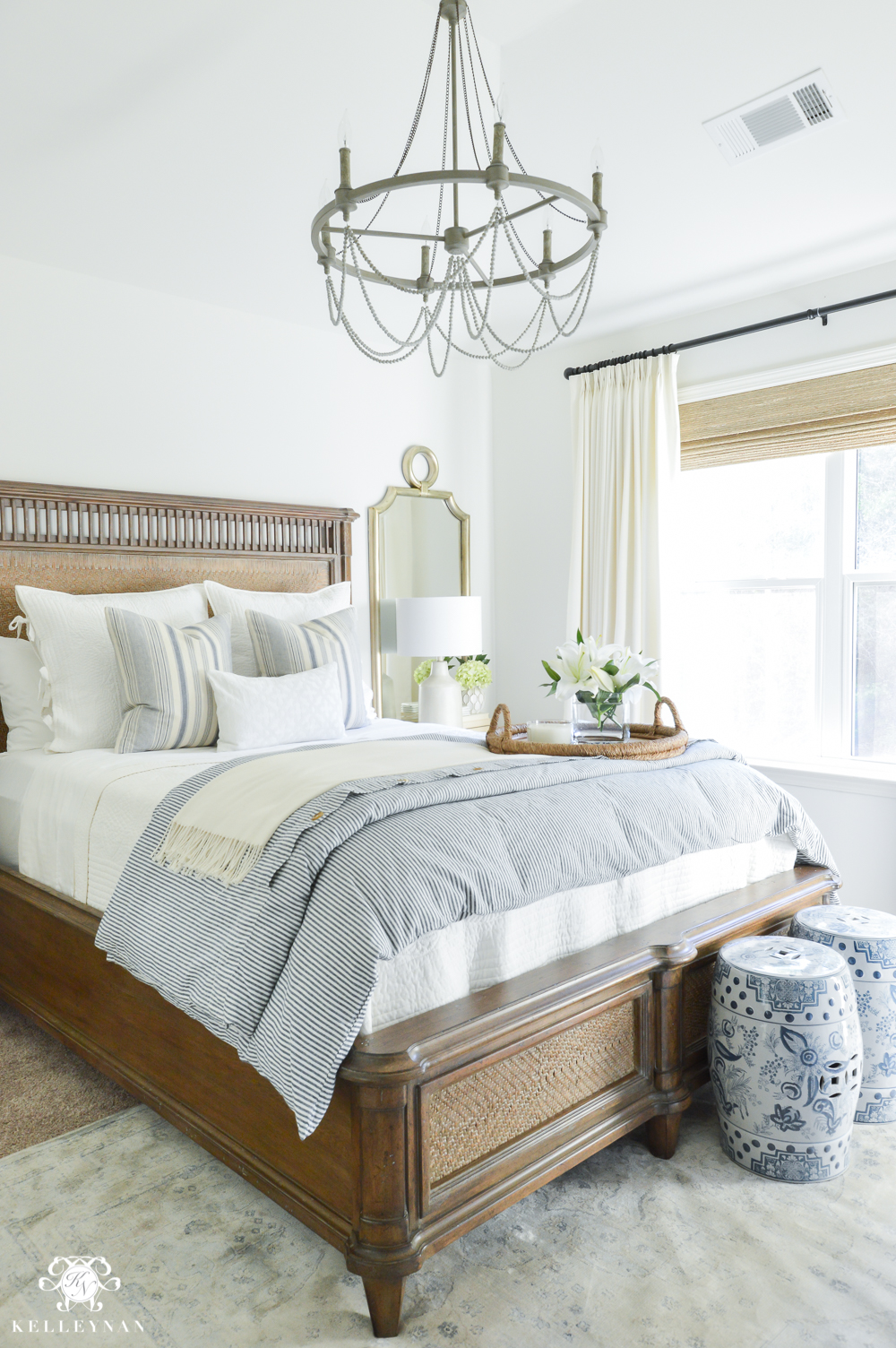 Blue & White Bedding & 7 Tips for the Perfectly Layered Bed! - Kelley Nan