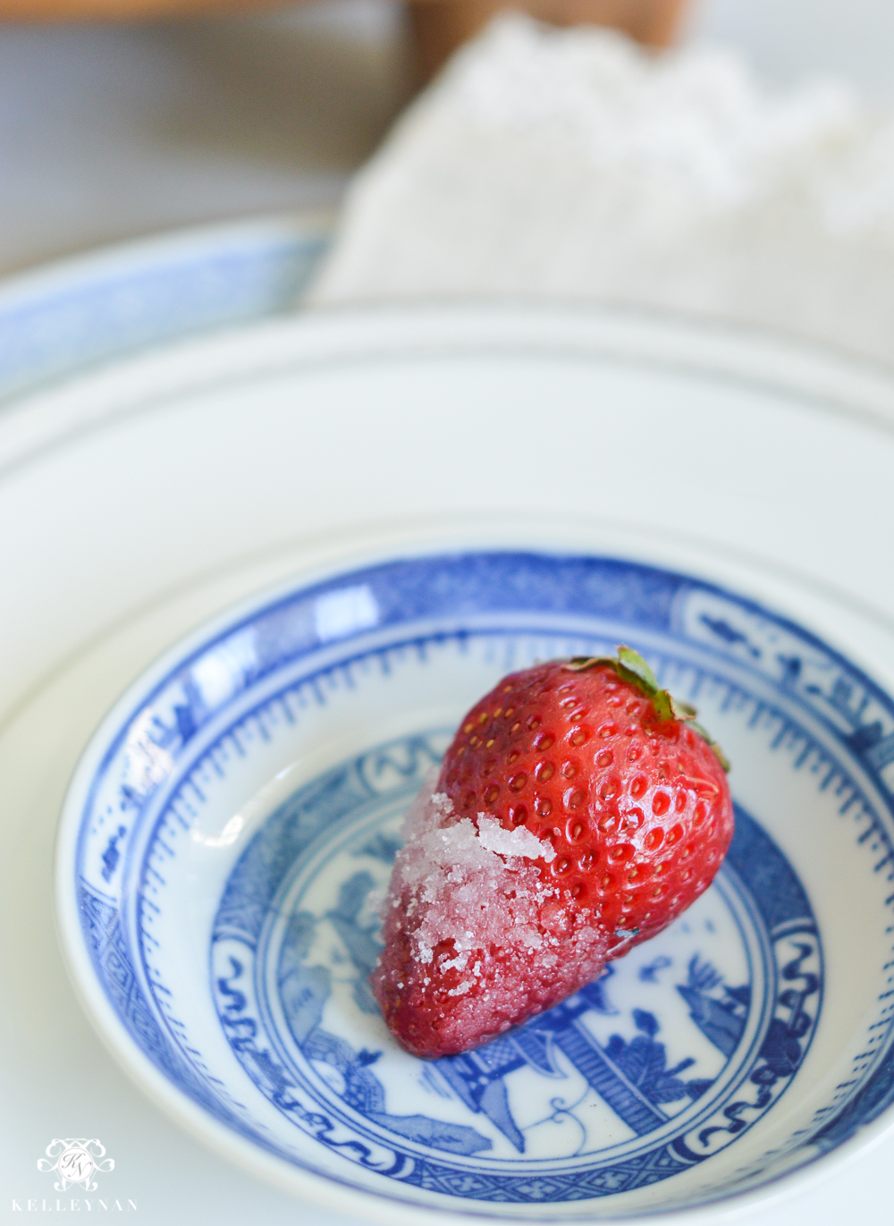 sugared strawberries at each place setting