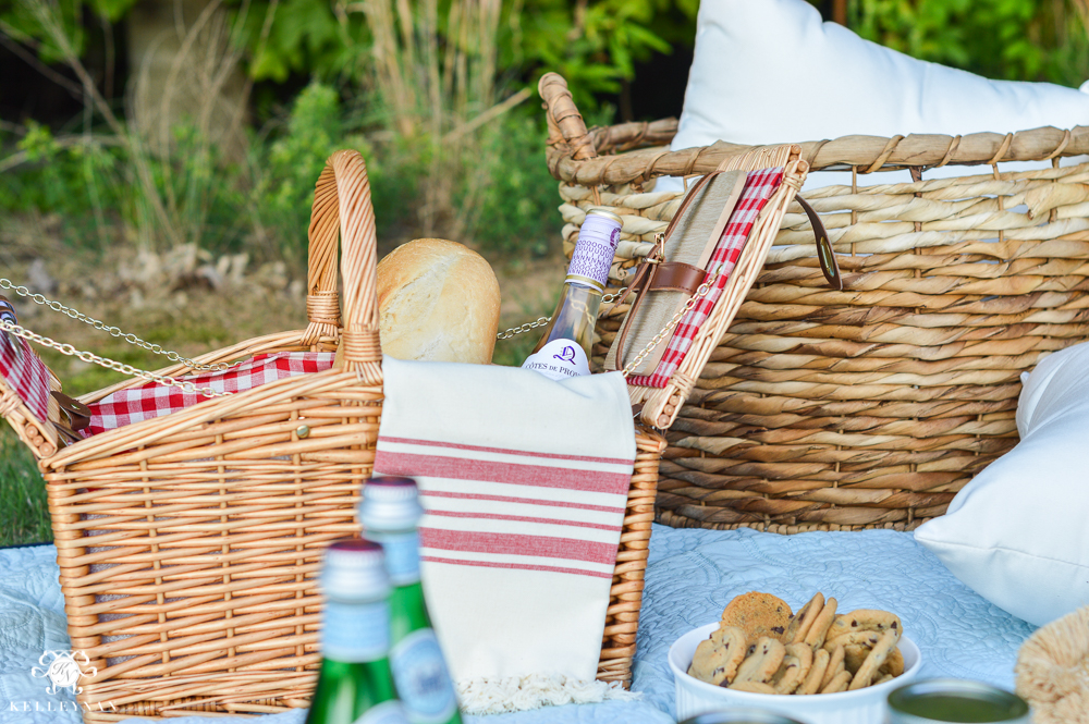 Picnic and Tailgate Ideas and Setup-red and white check picnic basket