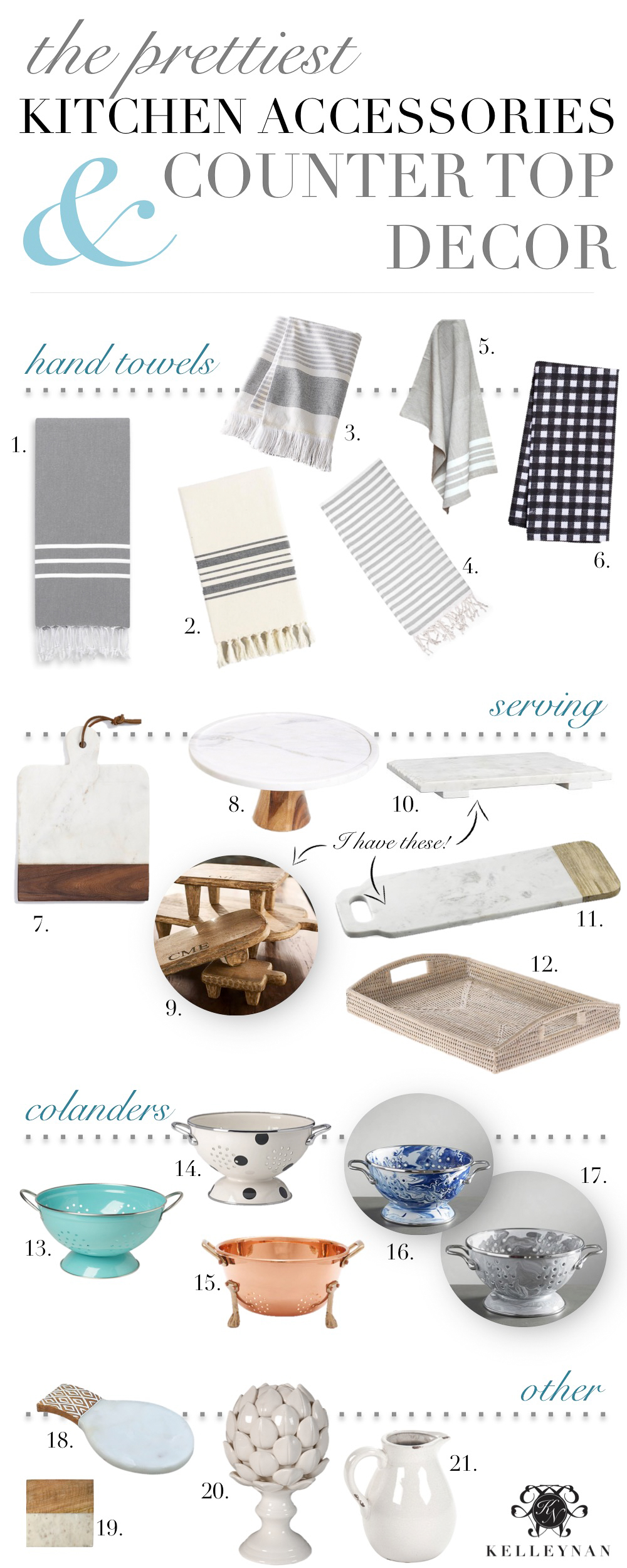 Pretty kitchen accessories and essentials for countertop styling and decorating