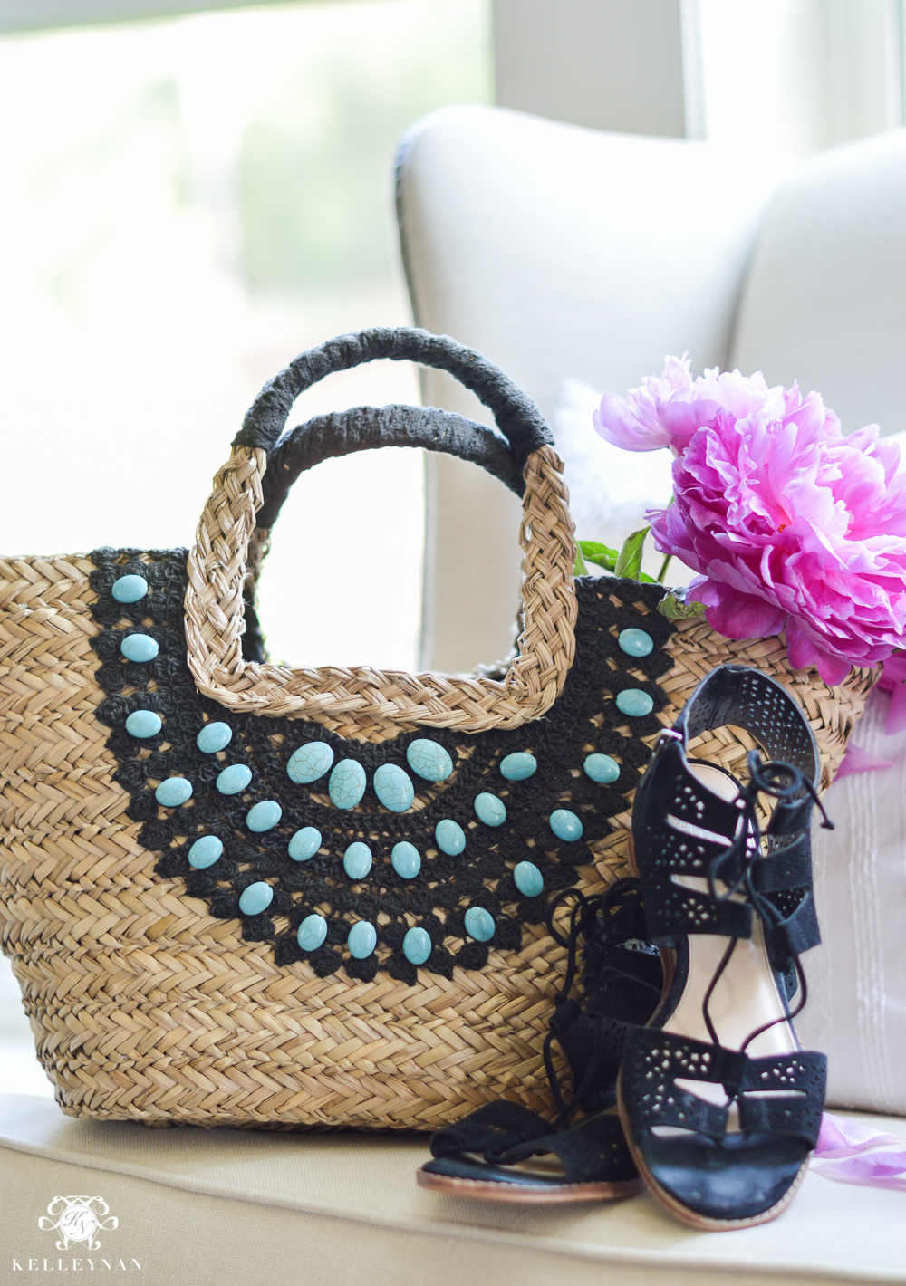 Straw Totes for Every Budget- Black and Rattan bag-3