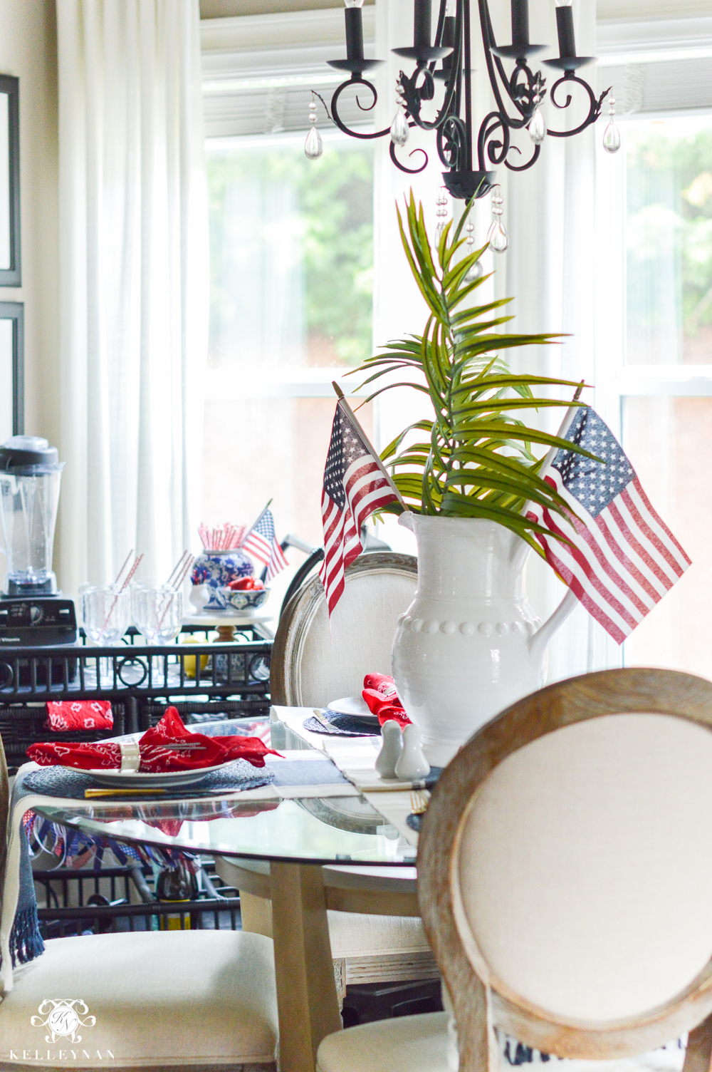 Fourth of July Decor and patriotic tablescape