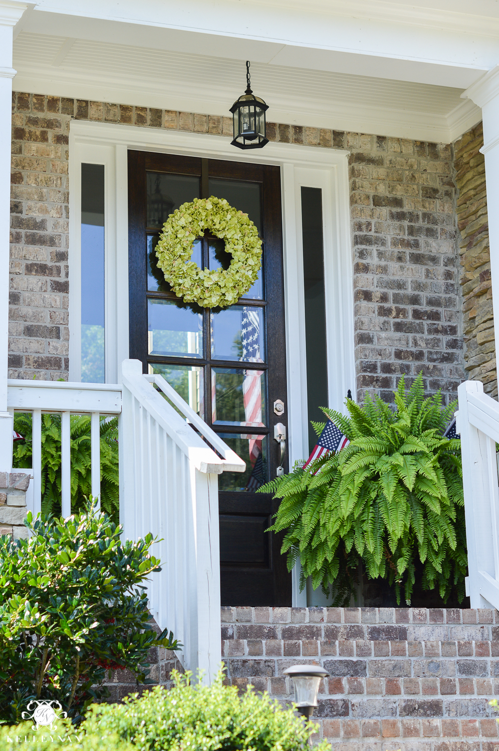 Potted Ferns Front Porch