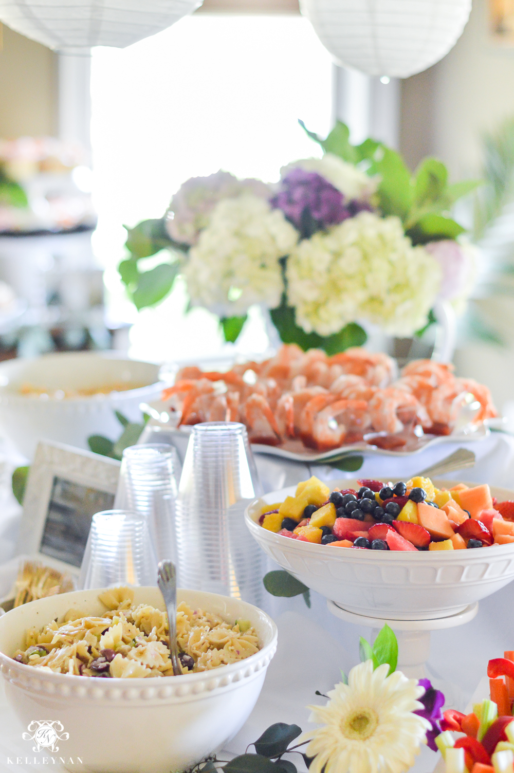 Southern Garden Party Bridal Shower Ideas- how to arrange a shower food table