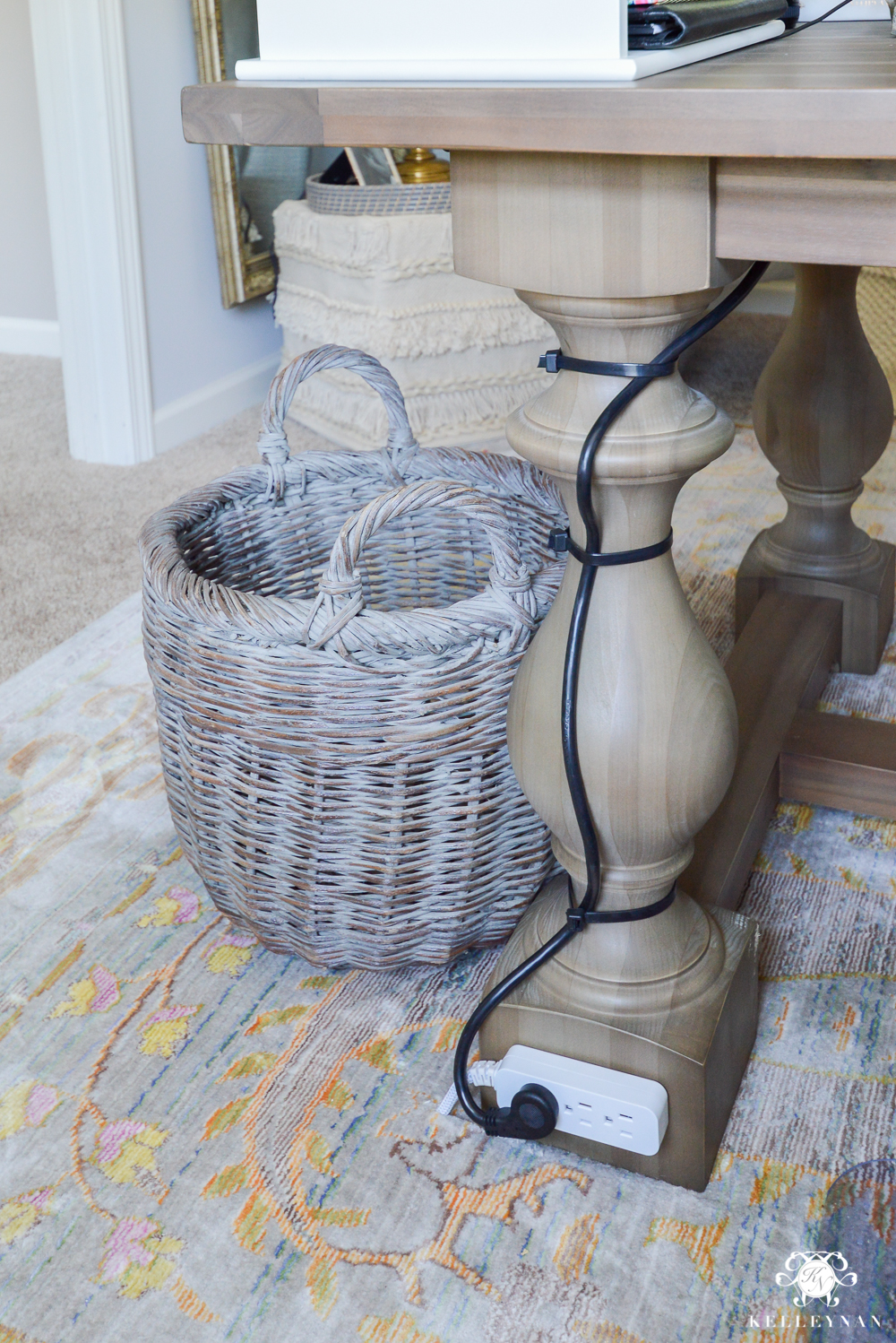 Hide Computer Cords When Your Desk Is In The Center Of The Room