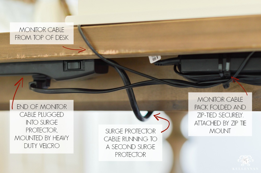 Hide Computer Cords When Your Desk is in the Center of the Room