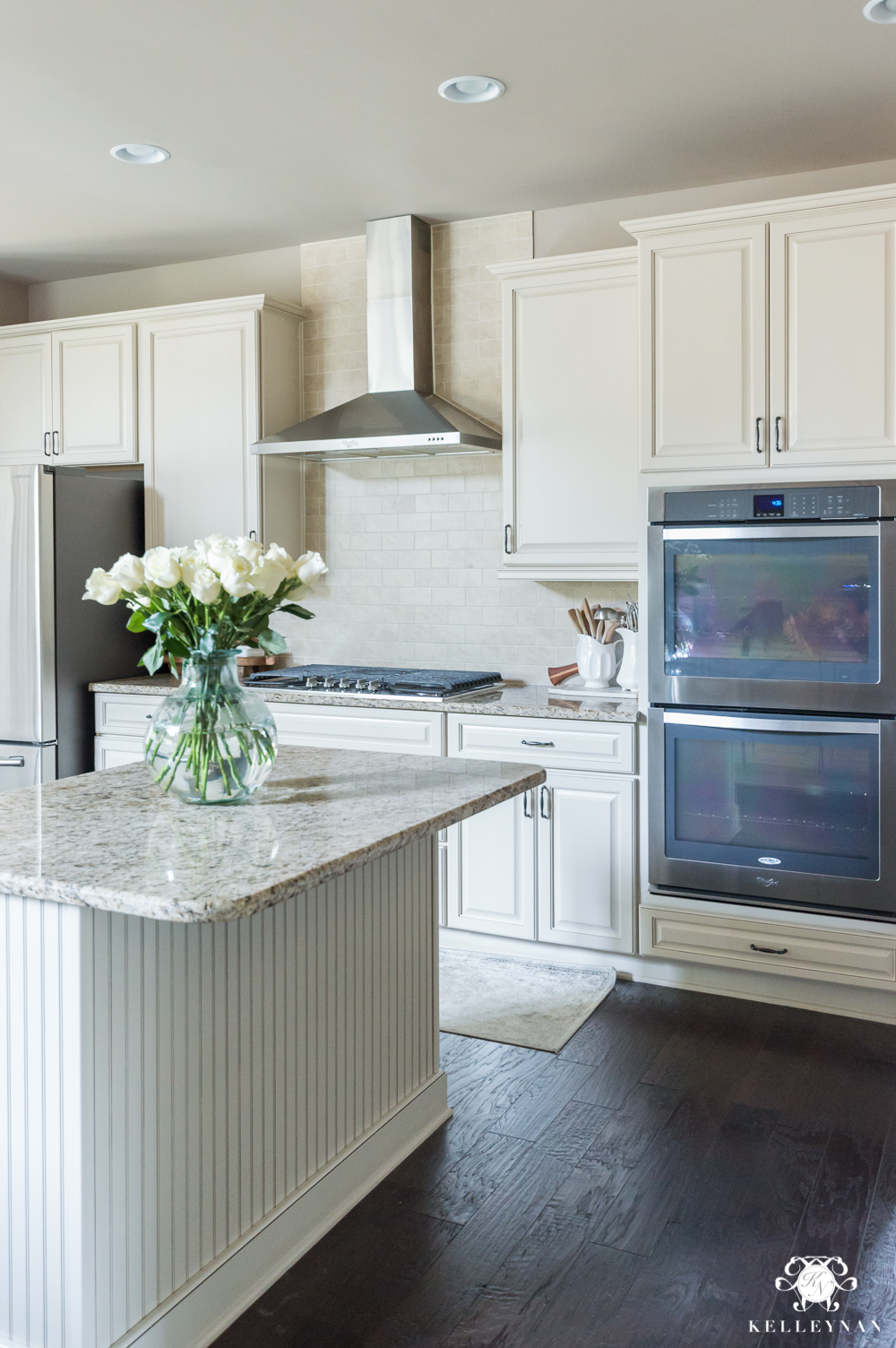 Organized Spice and Baking Cabinet- Kitchen Organization- neutral kitchen with greige paint and cream cabinets