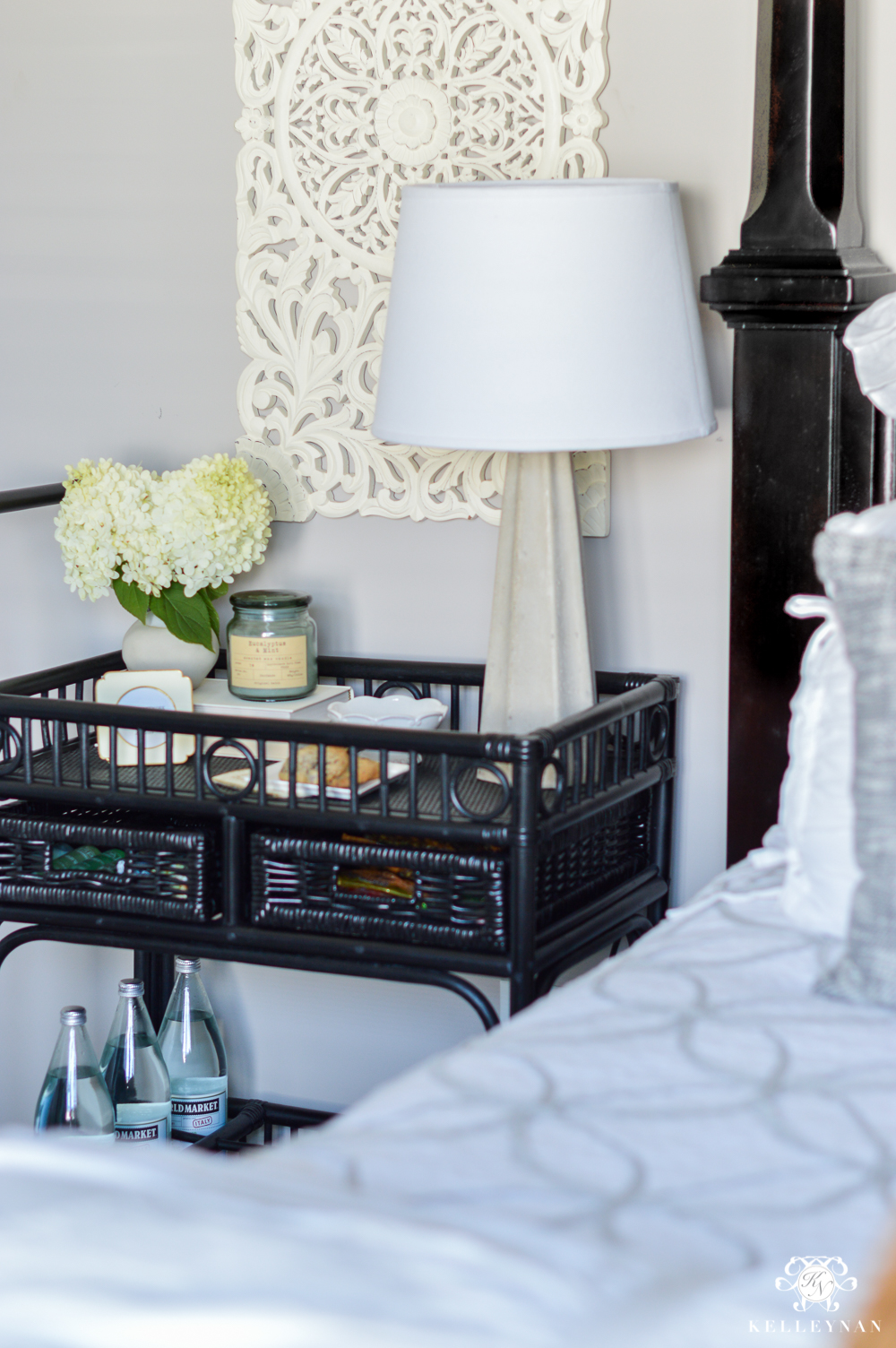 Bar Cart Nightstand For A Small Guest Bedroom Kelley Nan