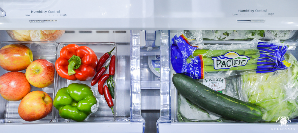 Refrigerator Organization and Best Ways to Organize the Fridge- fruit and veggie drawers