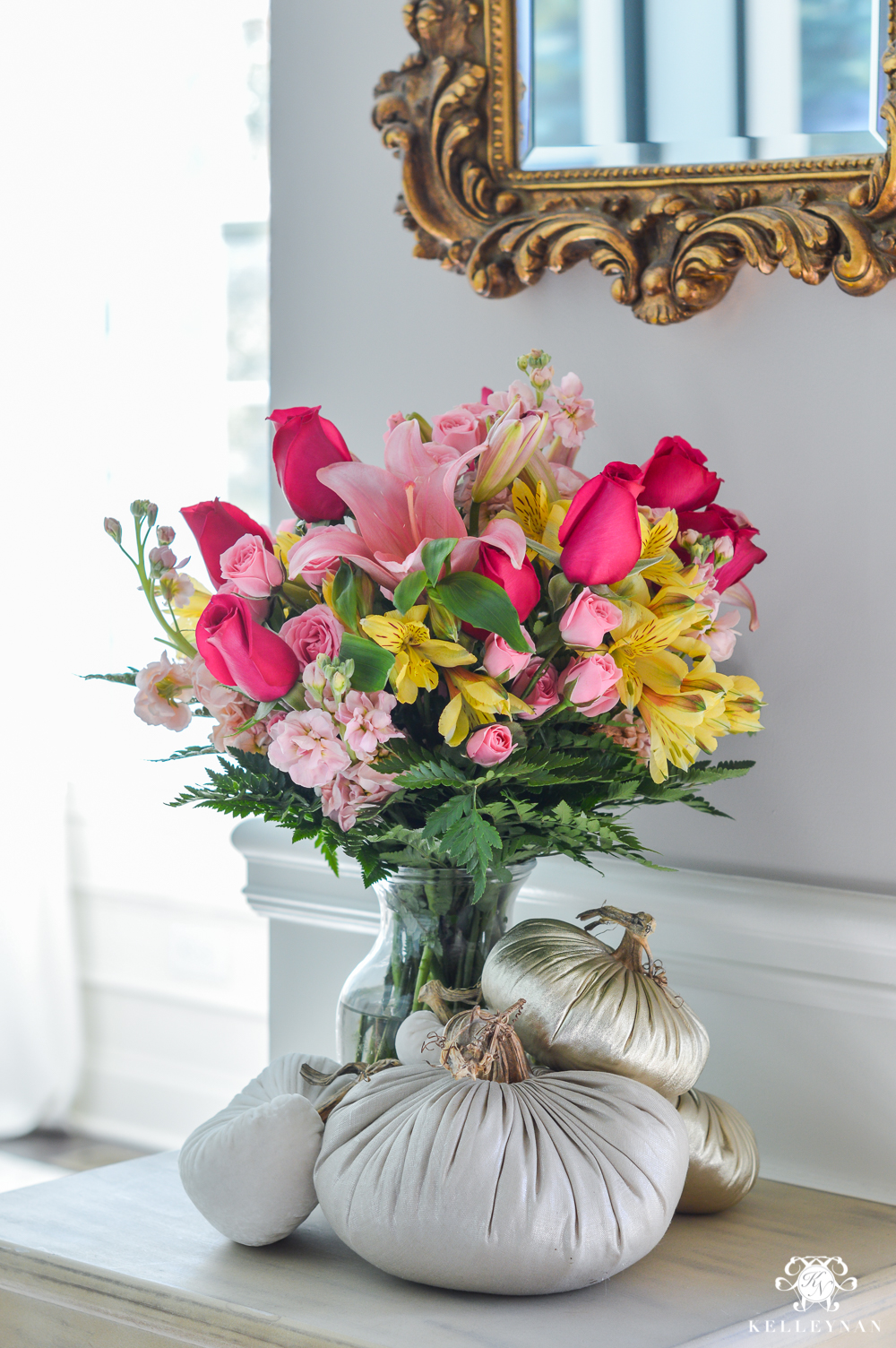 Foyer flowers with how to style plush pumpkins