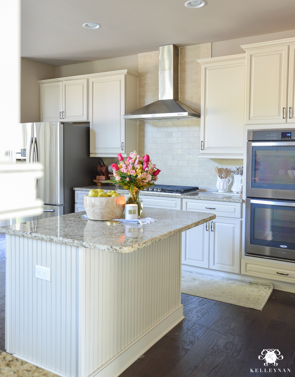 Kitchen floral arrangement pop of color