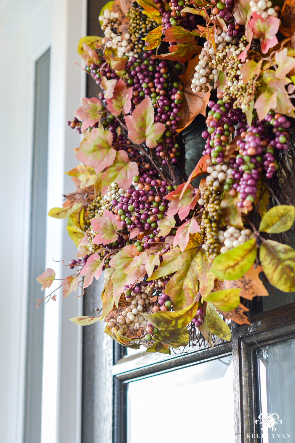 Fall wreath with purple berries