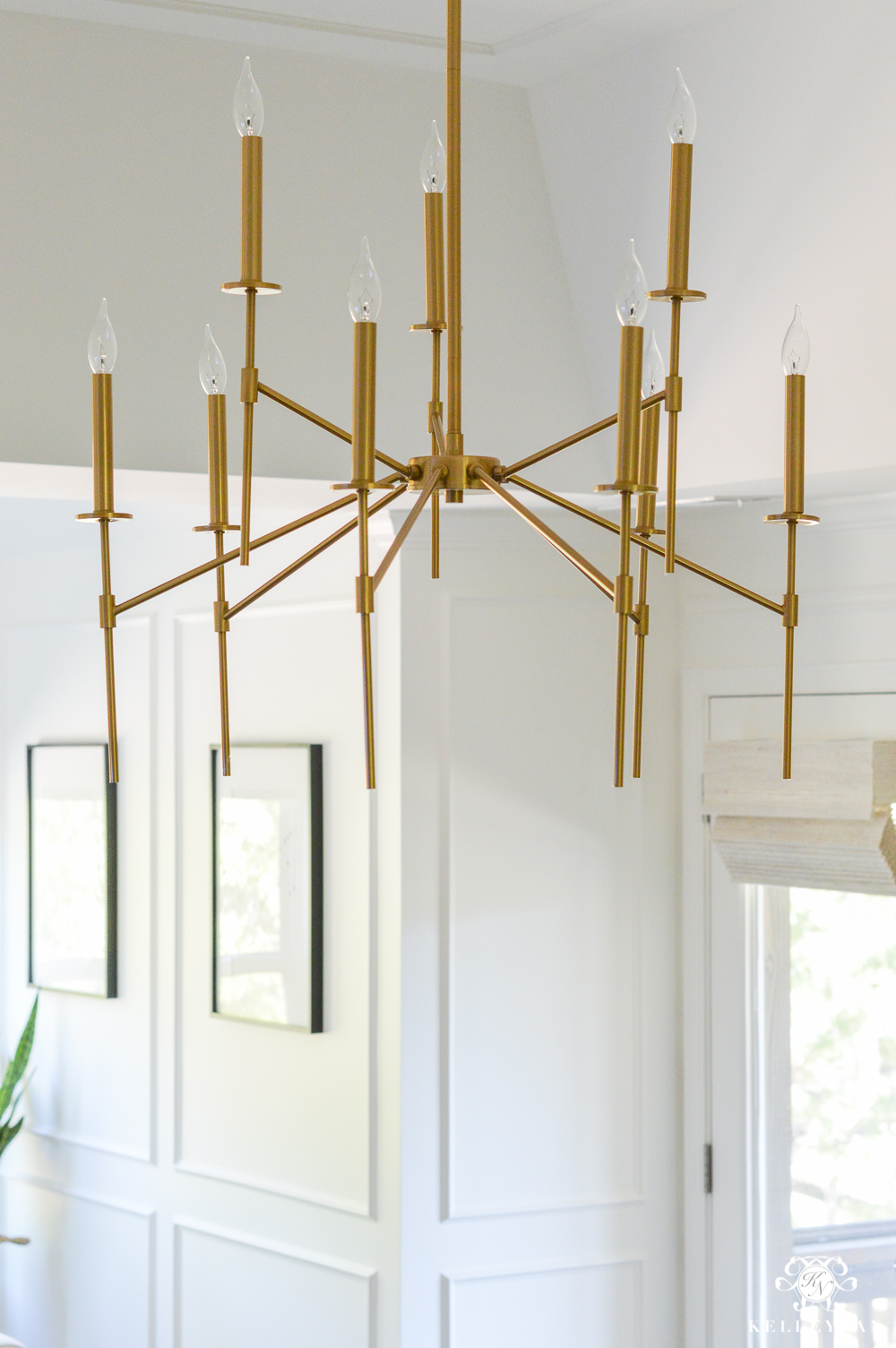 Gold modern chandelier for the bedroom- bedroom lighting ideas