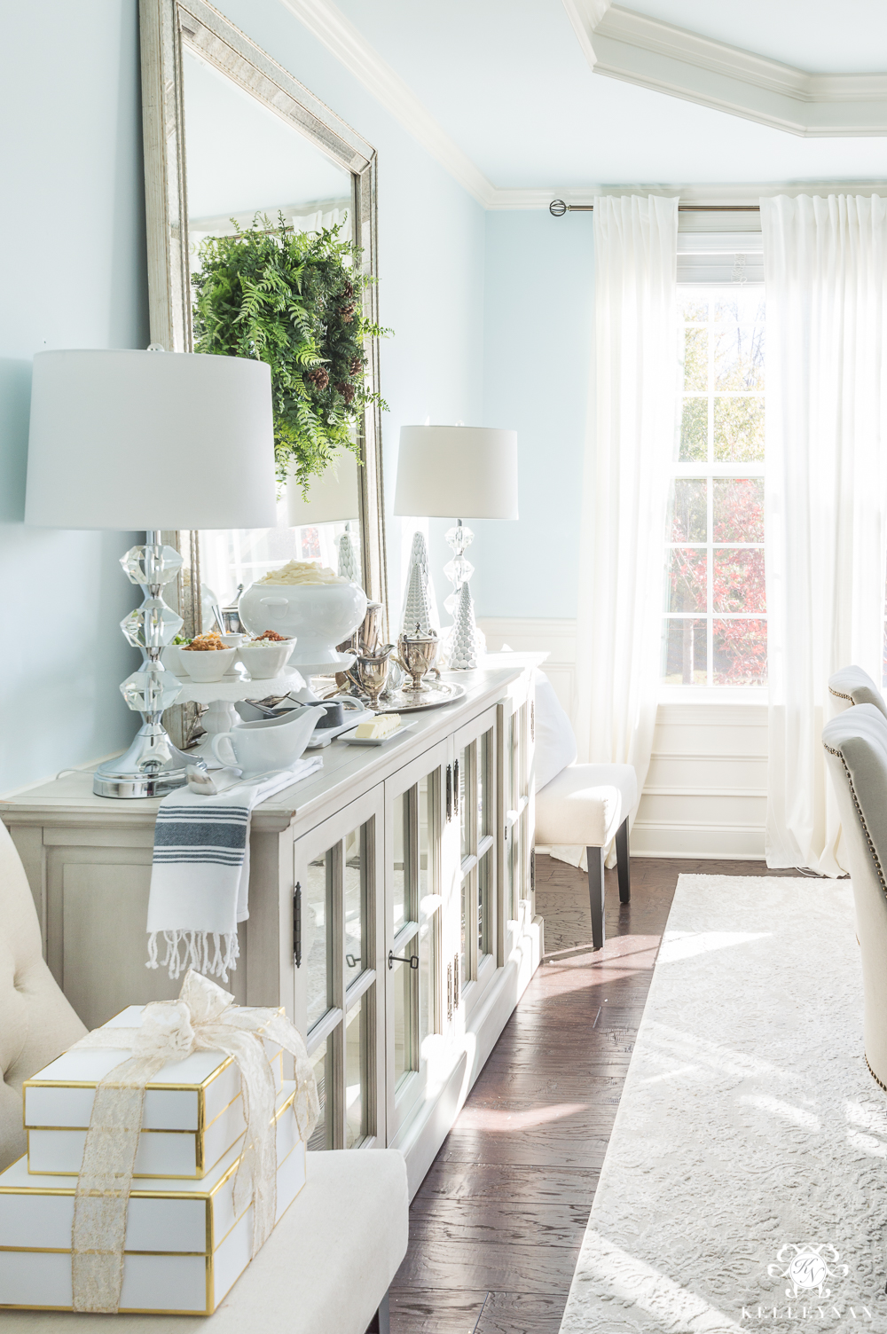 Potato Bar for Holiday Entertaining in Christmas Dining Room