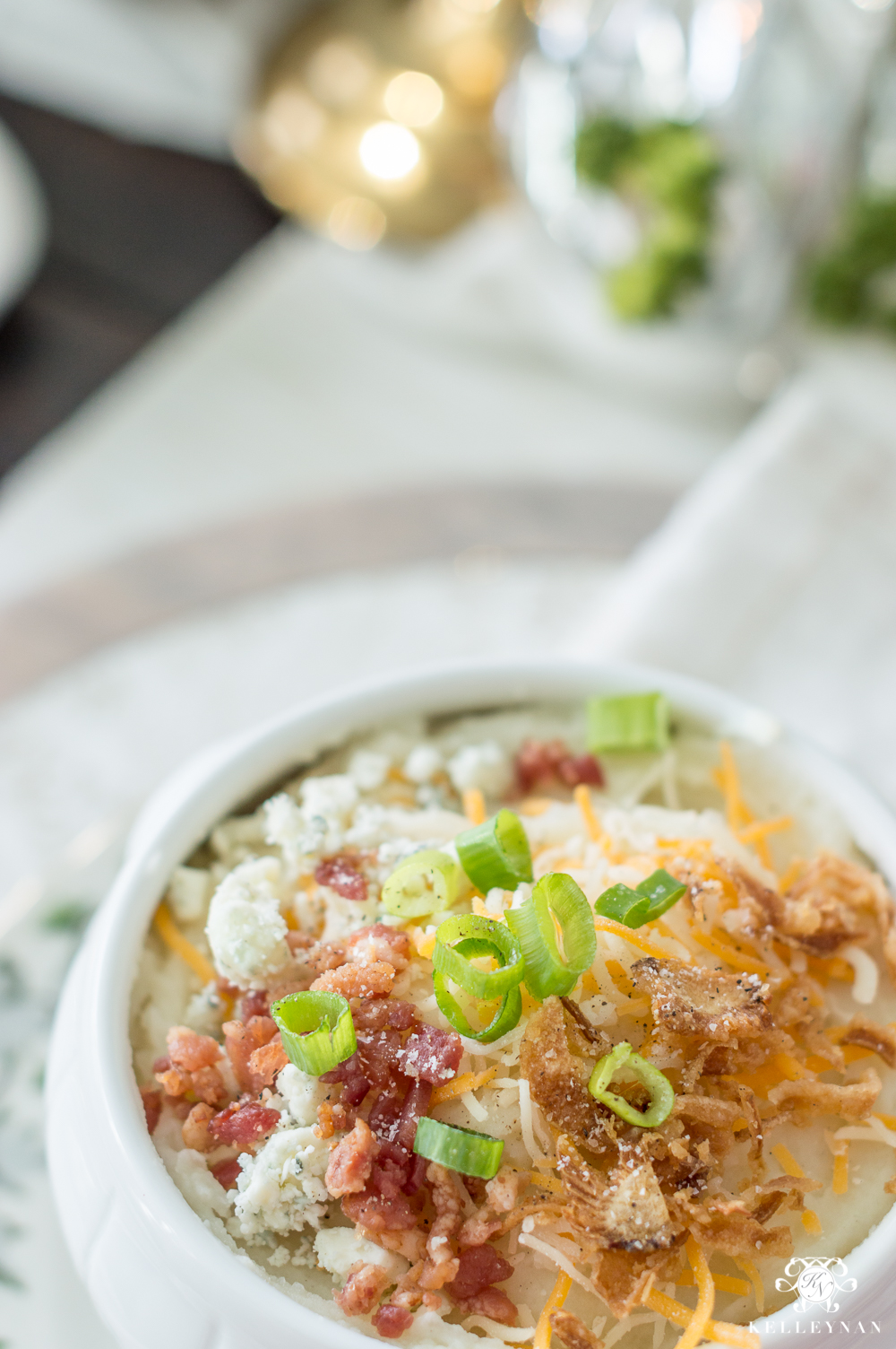 Loaded mashed potatoes for Christmas