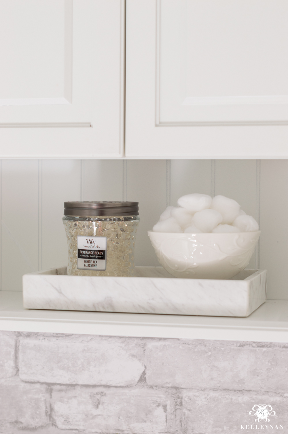 Toilet Room with Marble Decor Accents