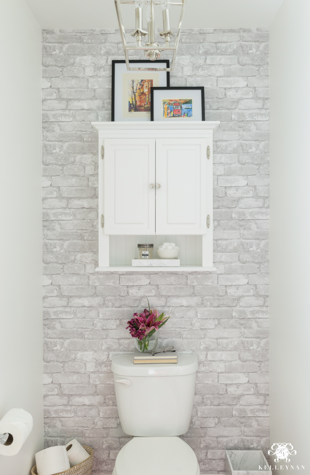 Toilet Room Makeover Reveal And Clever Bathroom Storage Kelley Nan