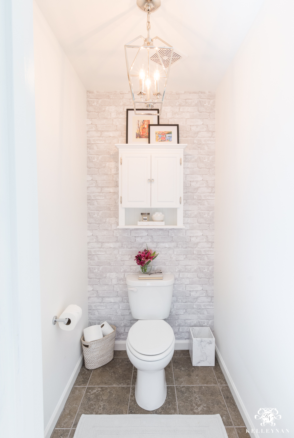 Toilet Room Makeover Reveal And Clever Bathroom Storage Kelley Nan