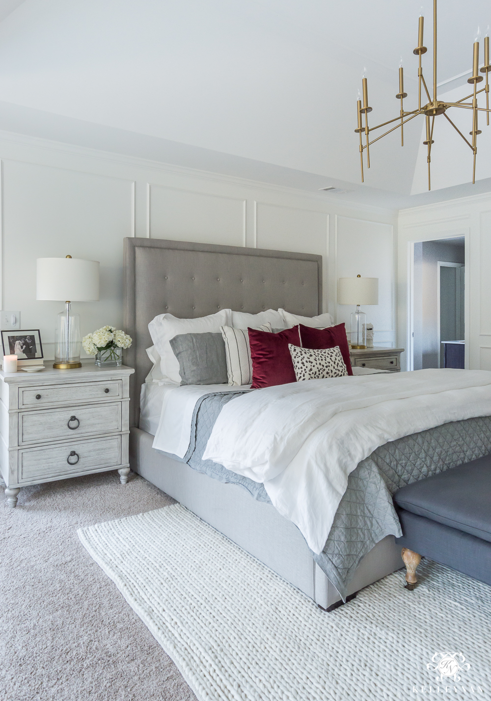 Master Bedroom Makeover with Wall Moldings