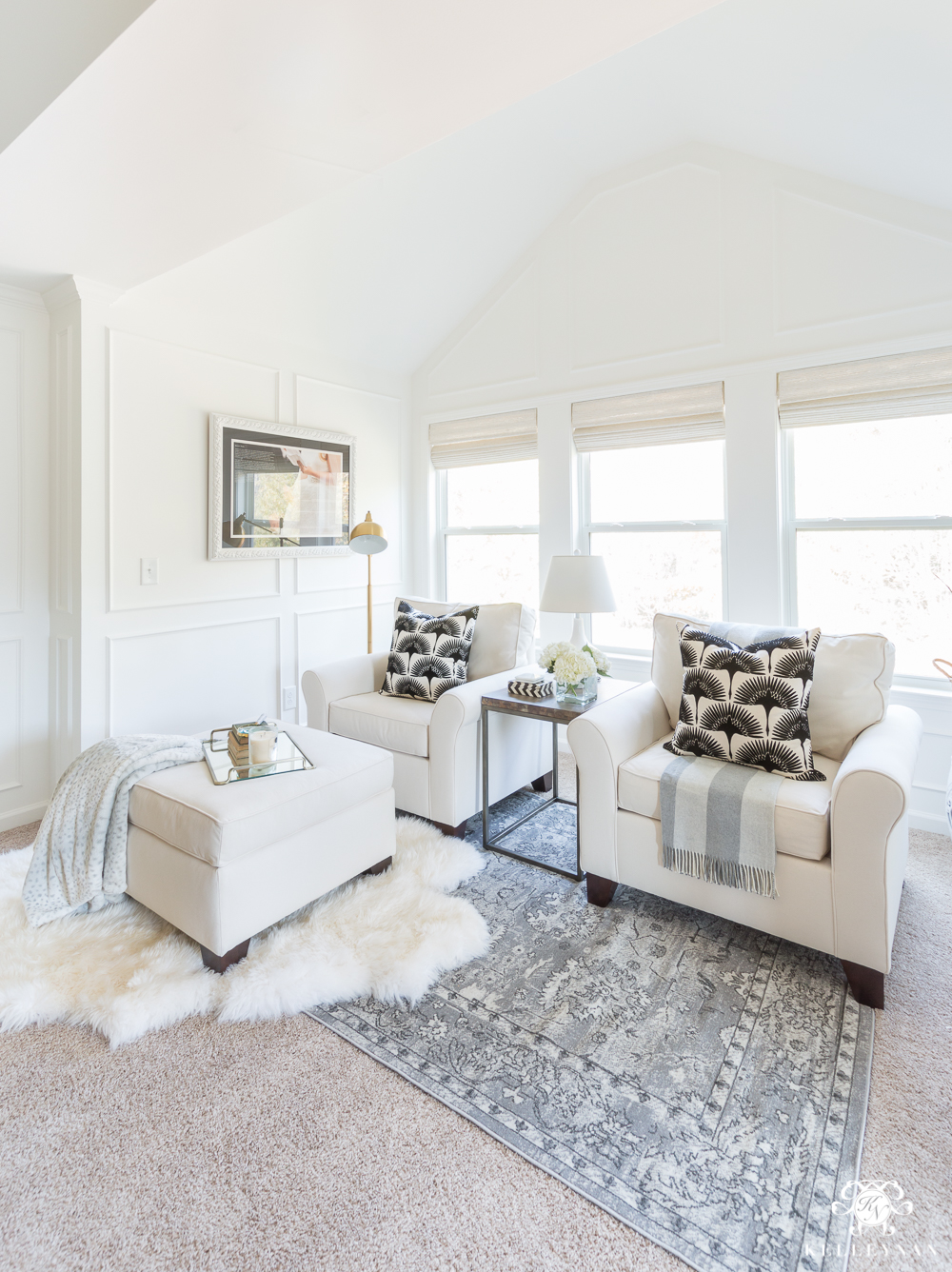 Sitting nook with vows on photo hanging on the wall