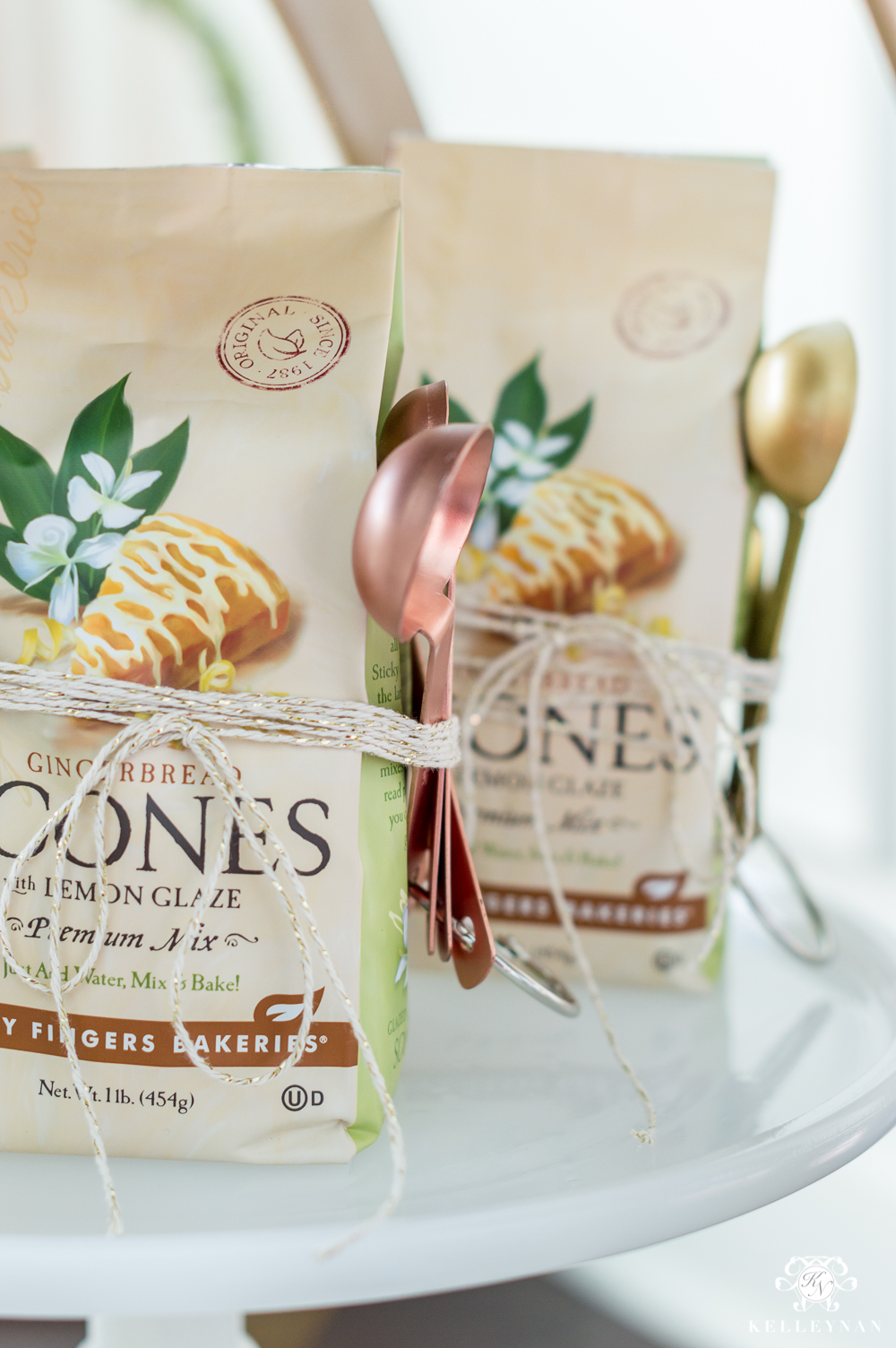 Scone mix with measuring spoons- neighbor gift ideas