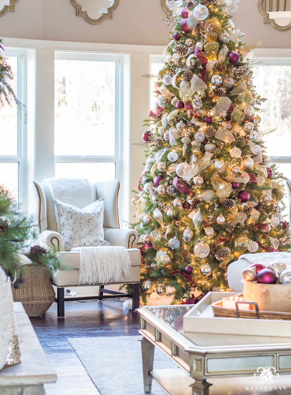 Gold and Champagne Christmas Tree Ribbon