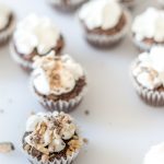 Toppings for mini brownie bites with whipped cream