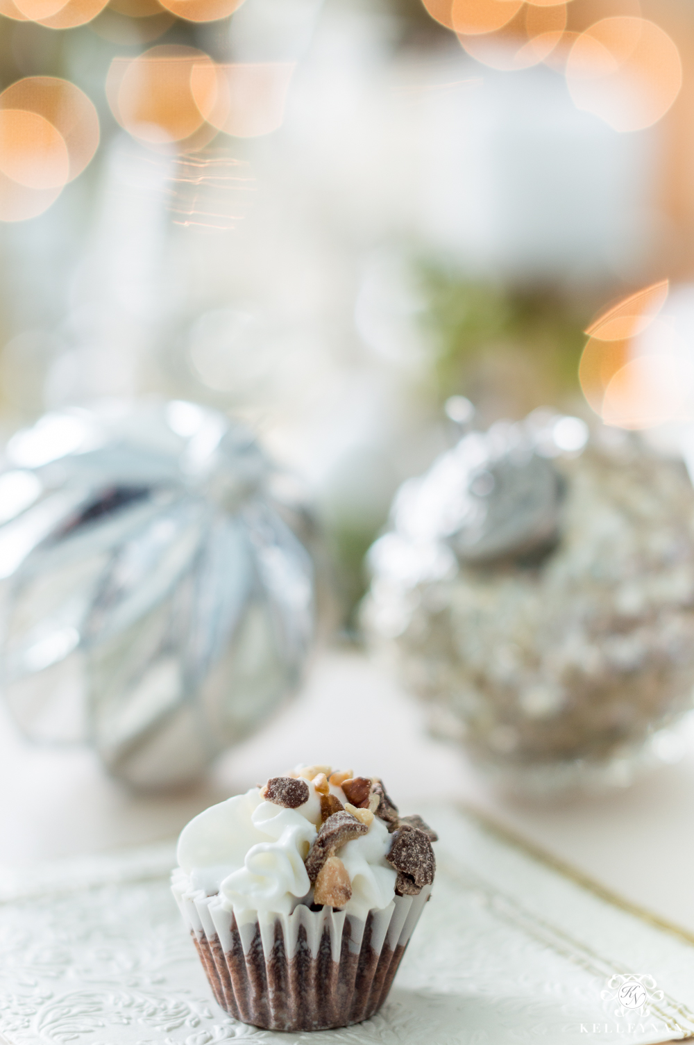 Brownie Bite Recipe with Whipped Cream and Heath Bar and Nutella