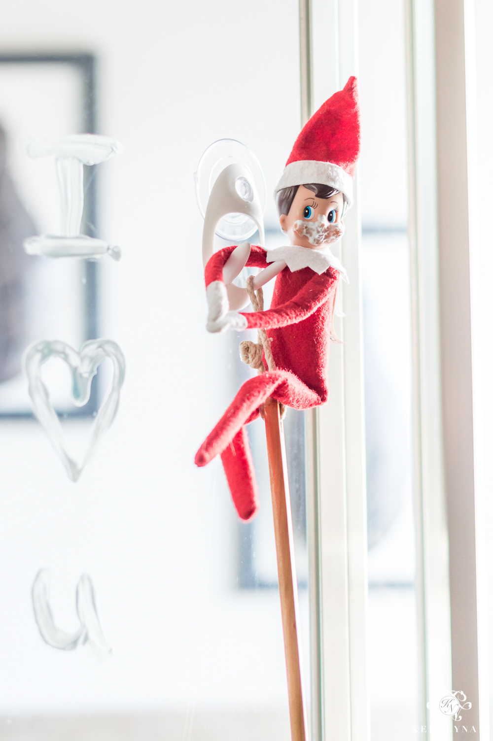 Shower and shaving cream surprise for your husband with elf on the shelf