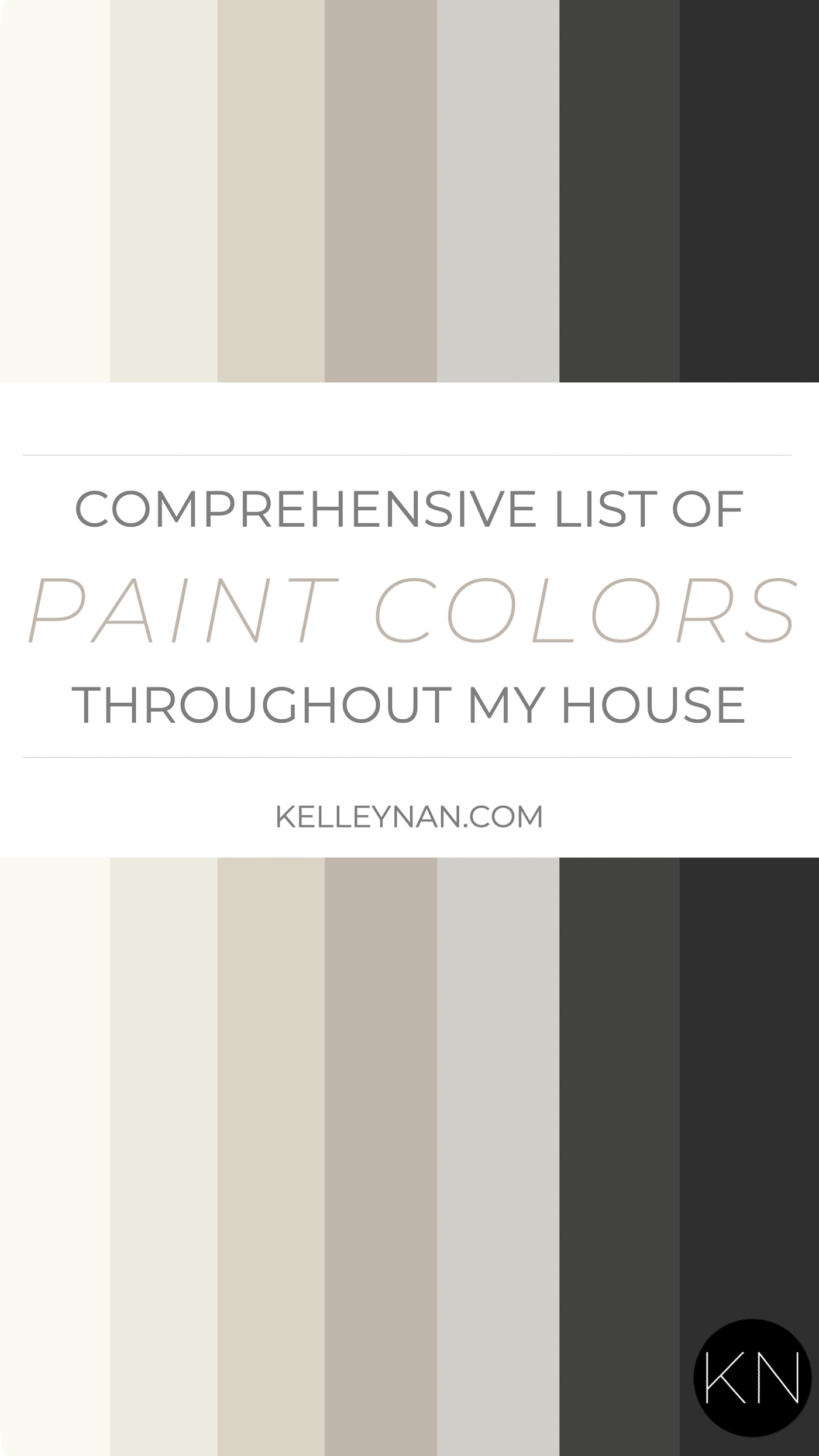 Kelley Nan Home Paint Colors - Neutrals & Blacks