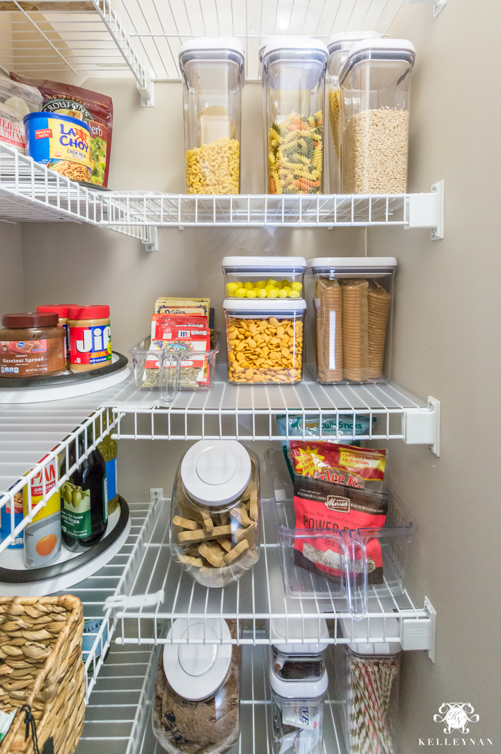 Pantry Organization With Clear OXO Pop Cnisters  