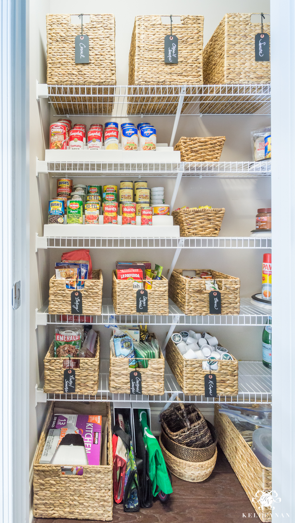 Nine Ideas to Organize a Small Pantry with Wire Shelving - Kelley Nan