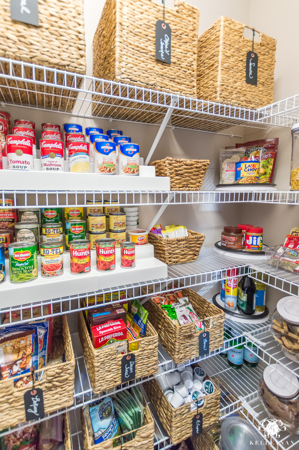 Nine Ideas to Organize a Small Pantry with Wire Shelving - Kelley Nan