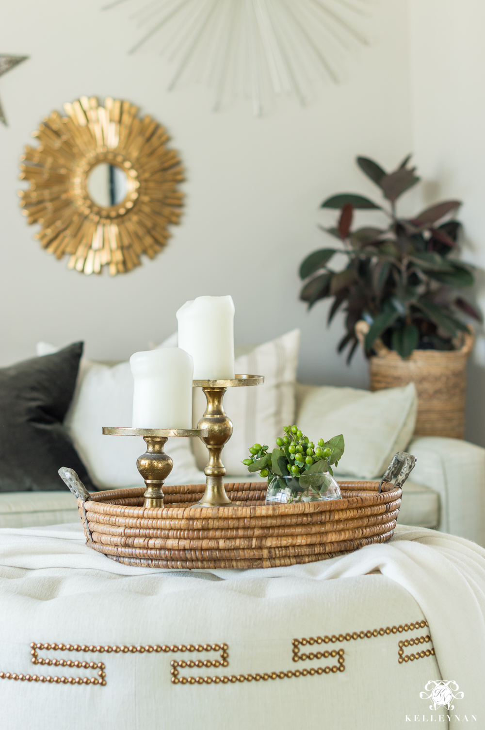 Ottoman coffee table decorating ideas