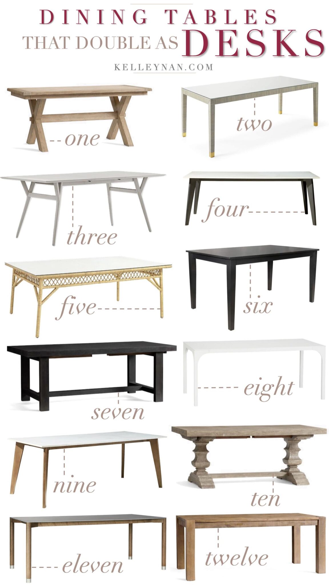 Dining Tables that can Double as Desks Kelley Nan