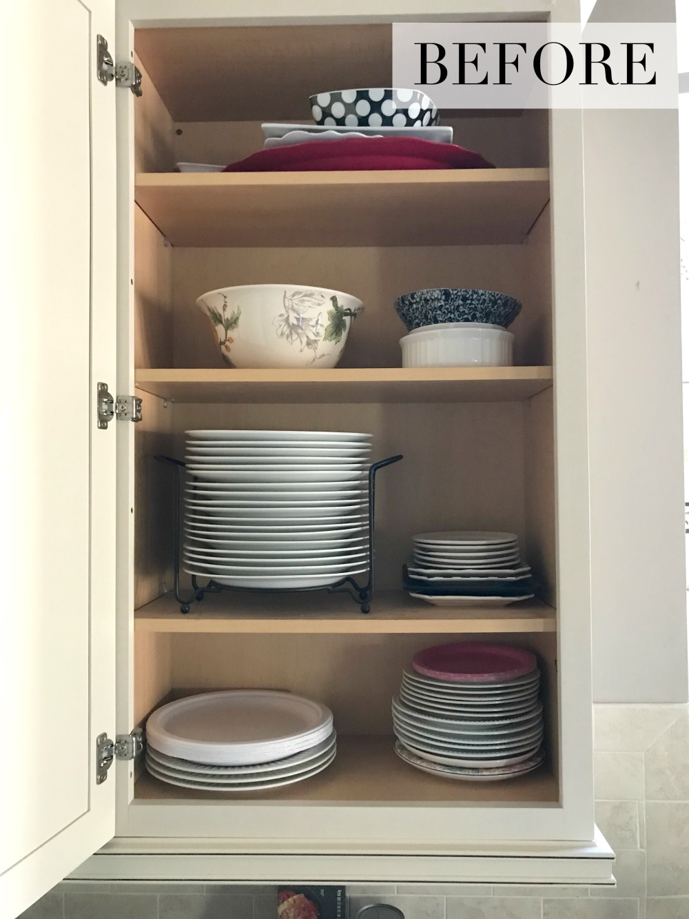 Before kitchen plates were organized