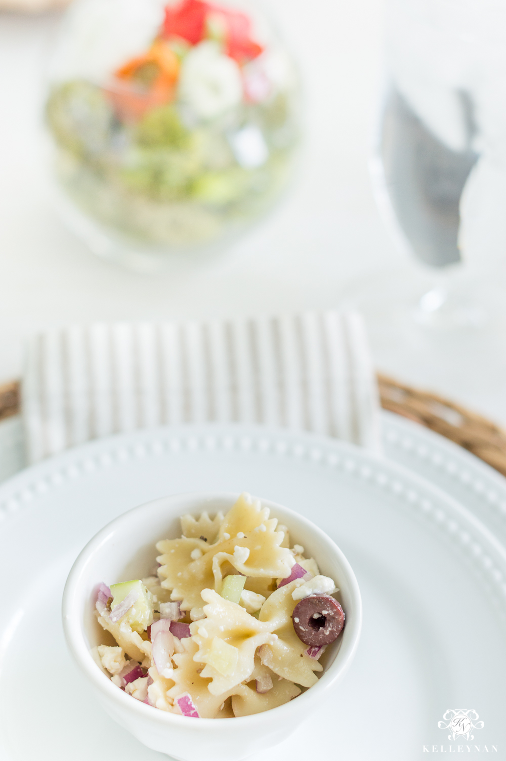 Easy Greek Pasta Salad with Only 6 Ingredients- Quick Side Dish Idea 
