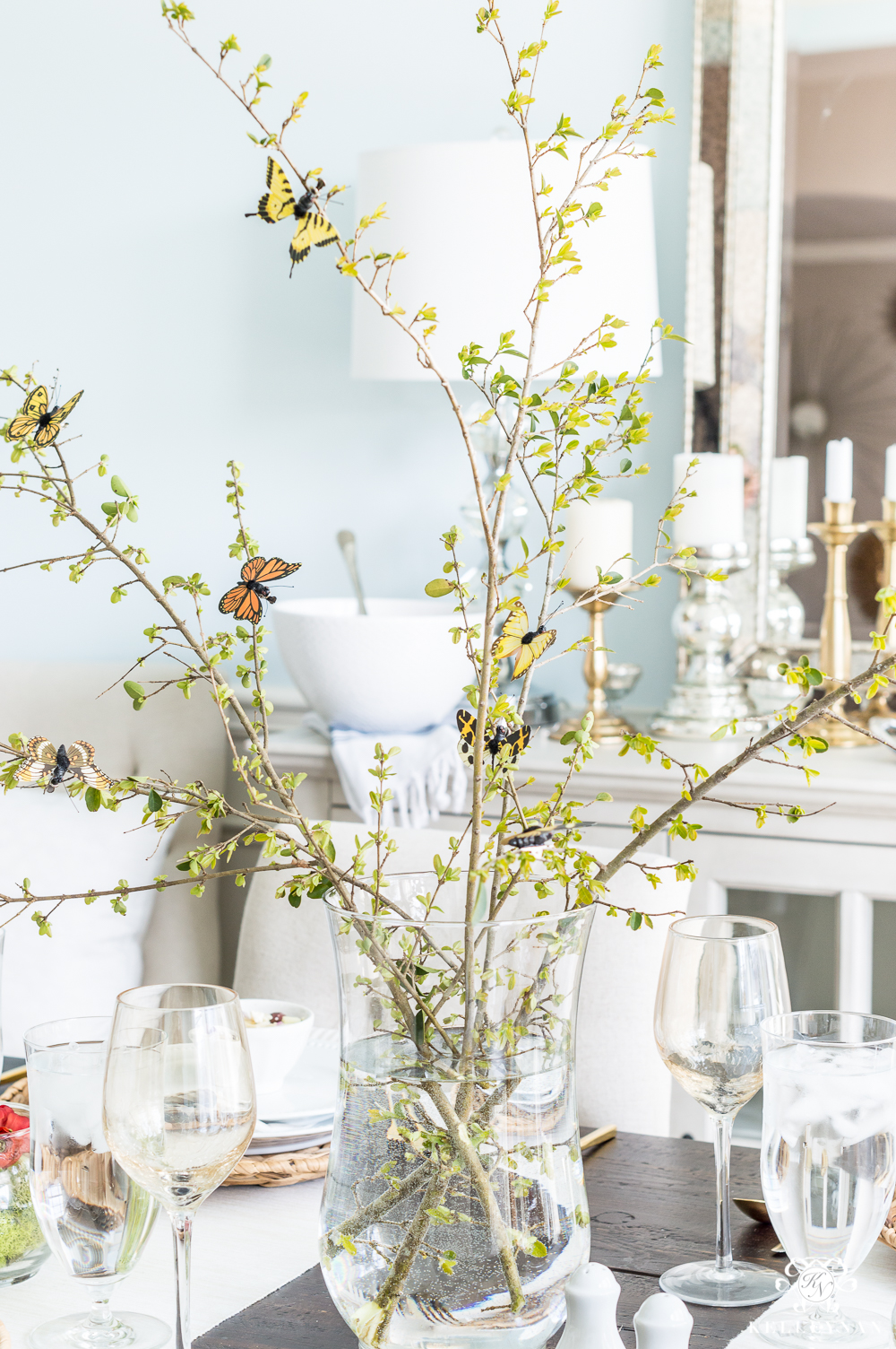 Butterfly Centerpiece with Paper Monarch Butterflies