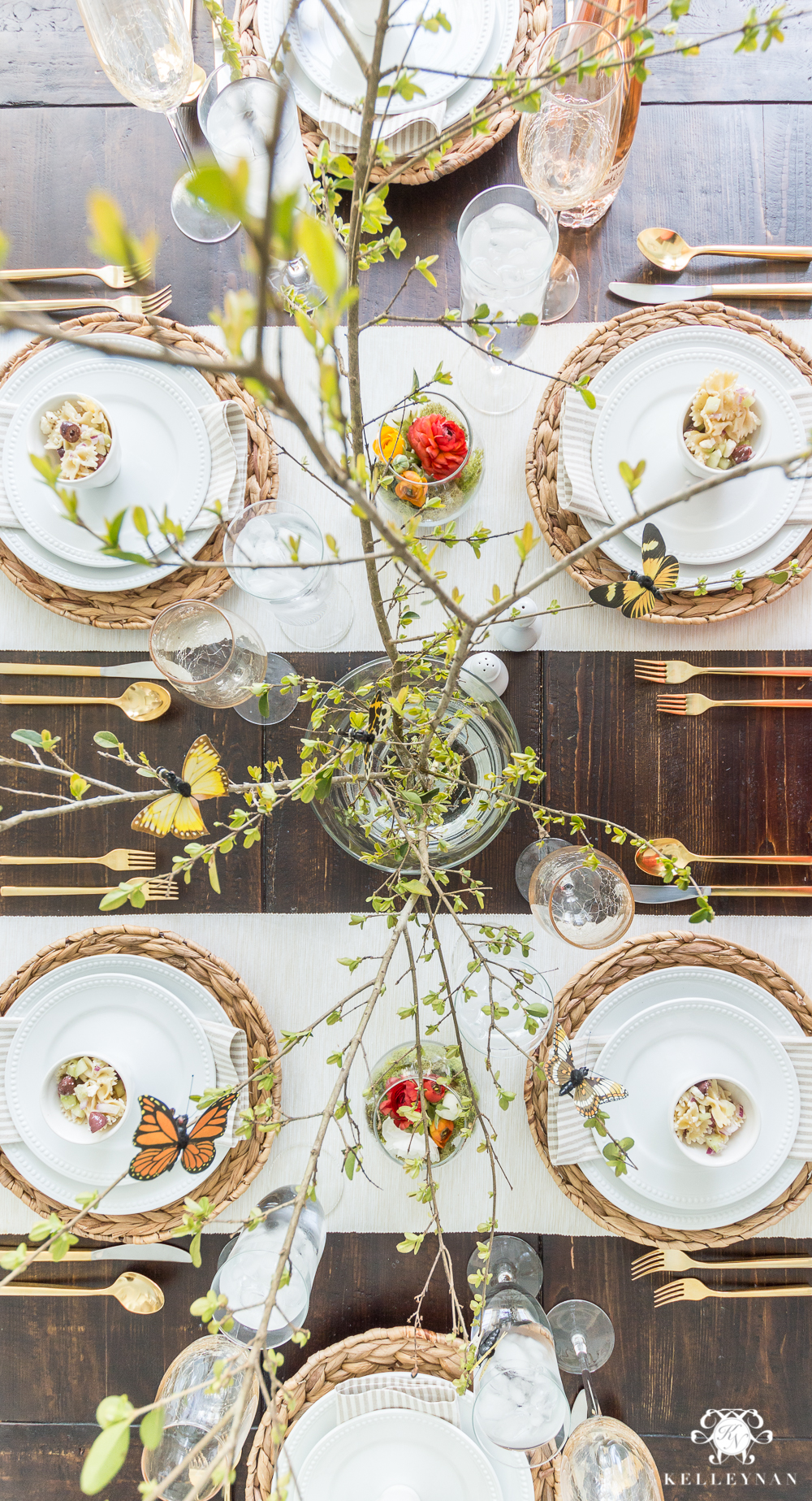 Easy, Whimsical Spring Party Table with Butterflies