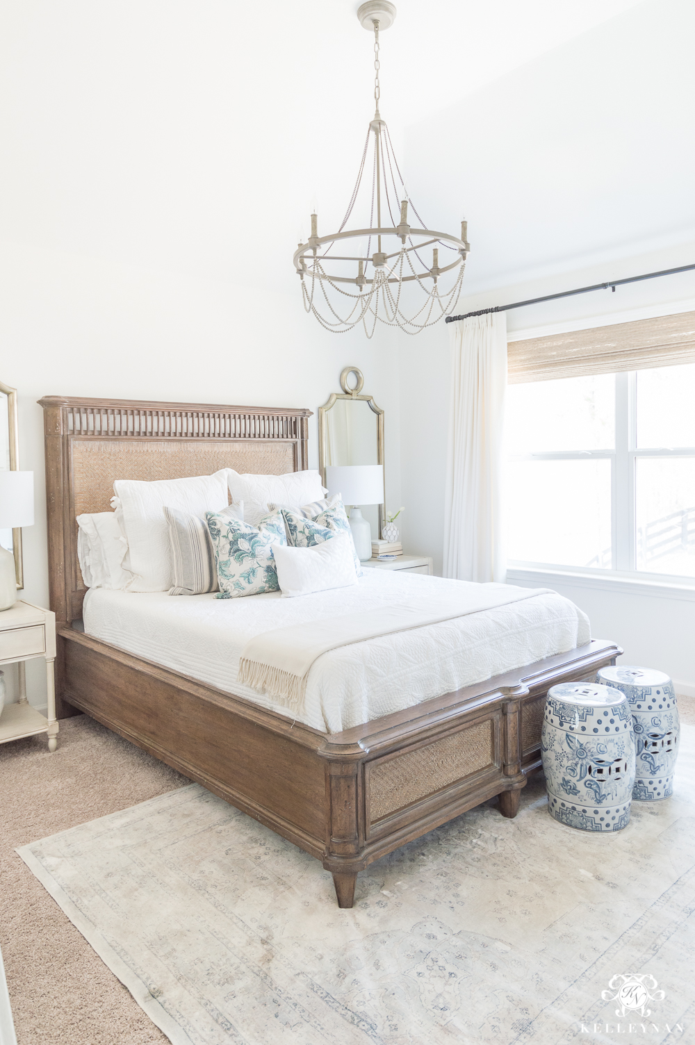 Cane Bed in traditional classic guest bedroom