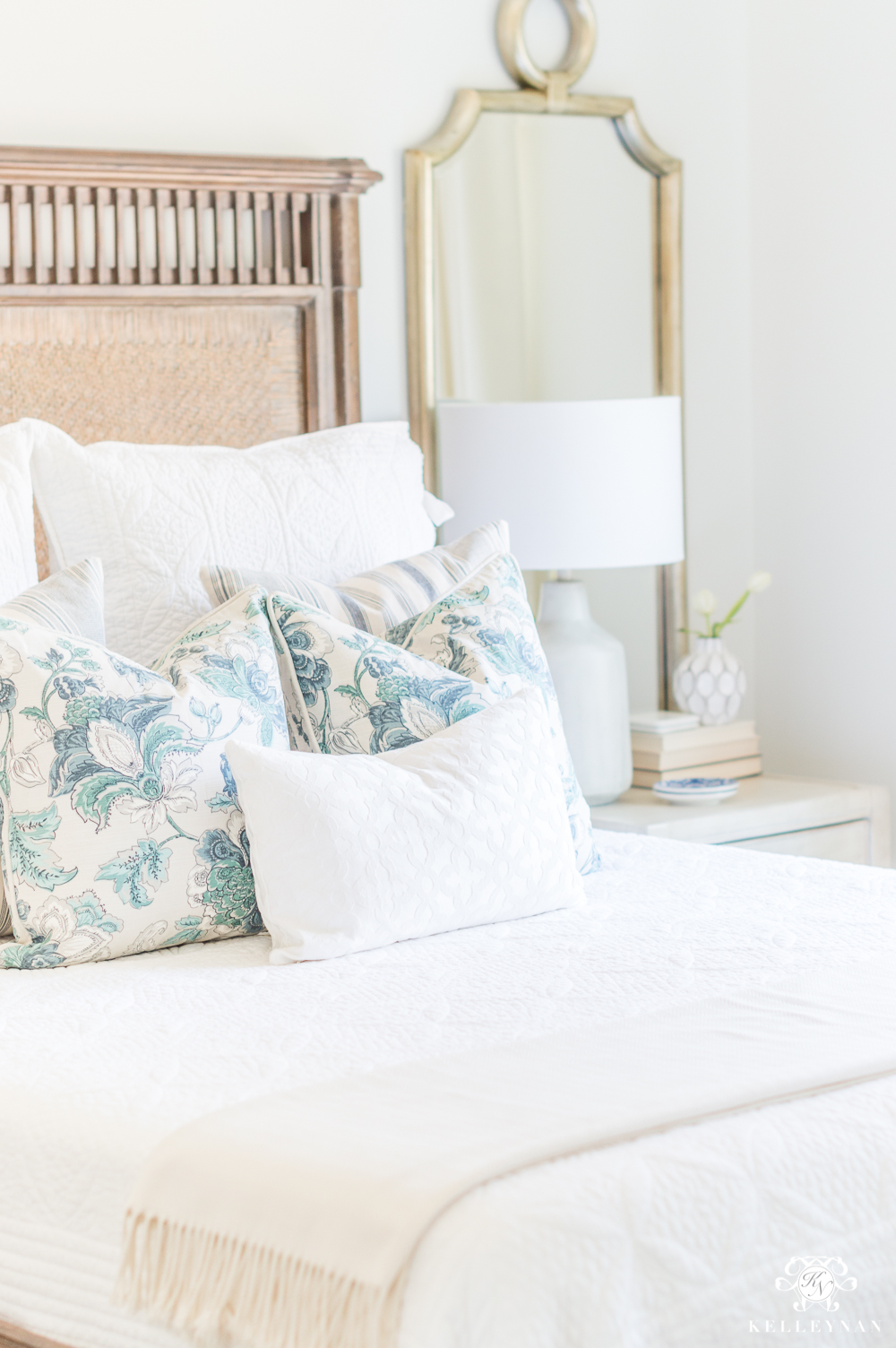 Blue & White Bedding & 7 Tips for the Perfectly Layered Bed! - Kelley Nan