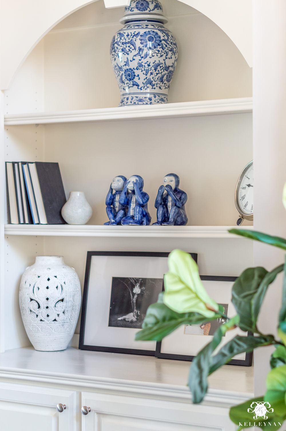 Blue and White Shelf Styling Ideas