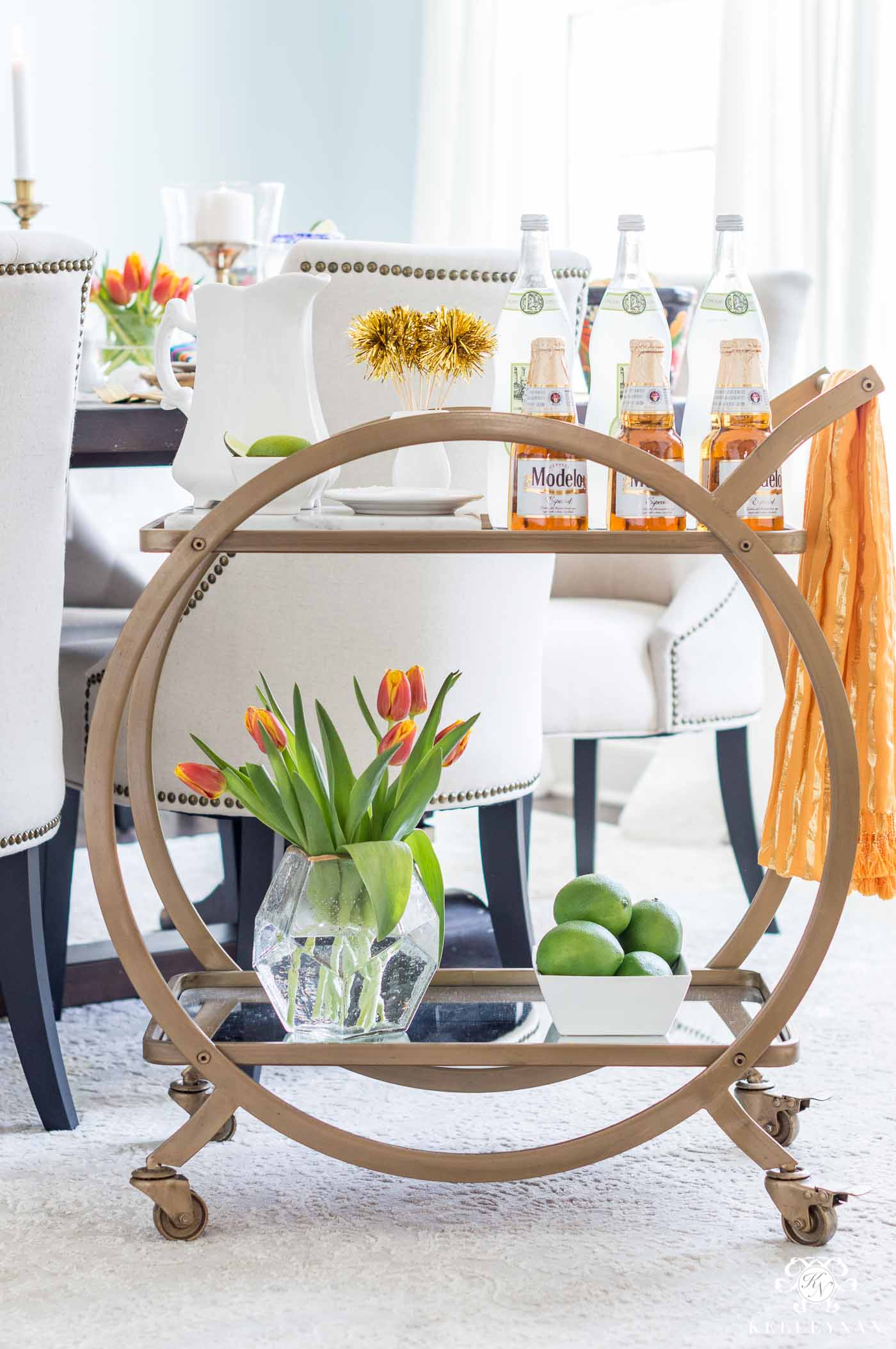 Mexican themed bar cart