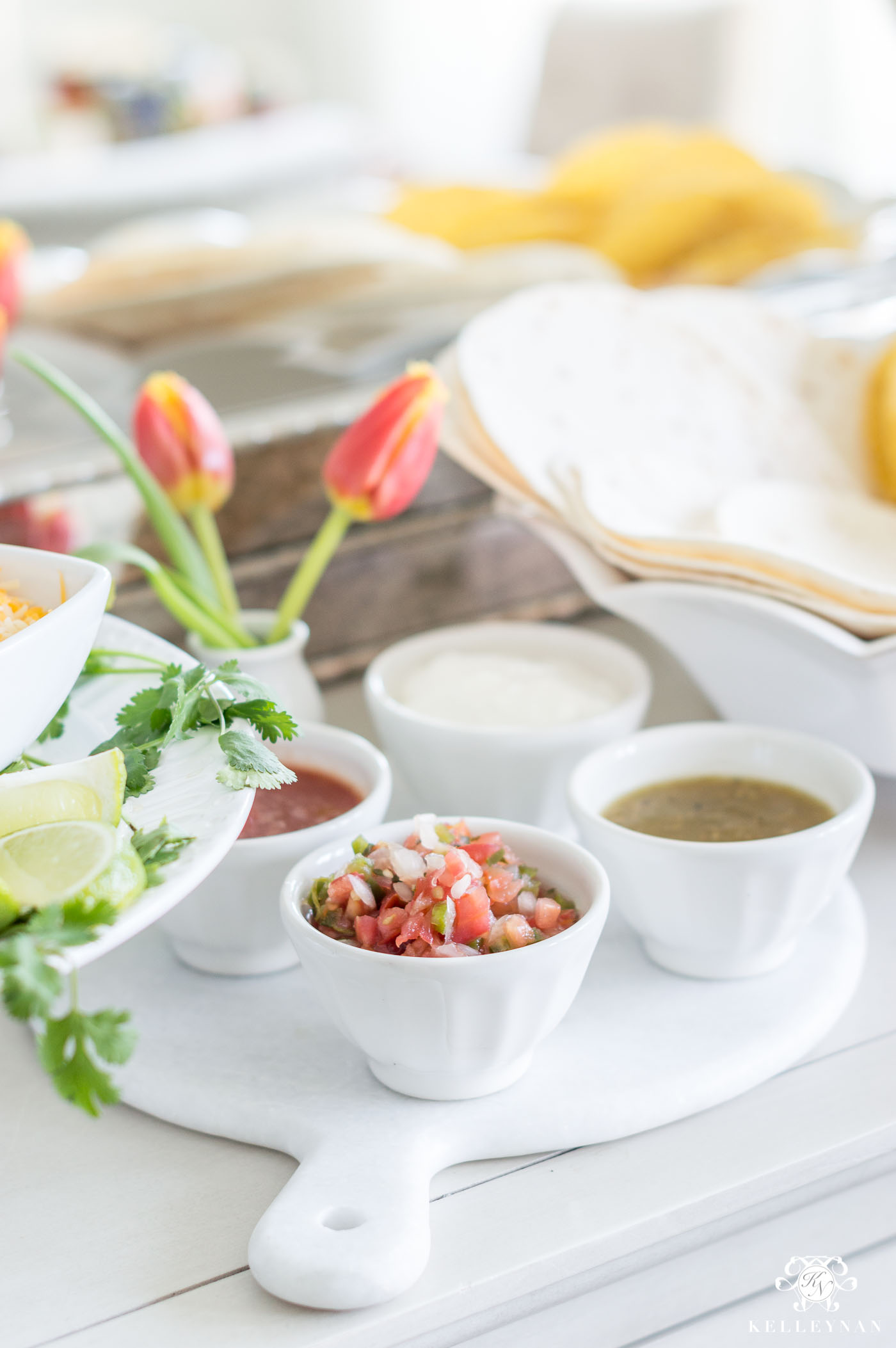 Salsa Bar in DIY Taco Bar for Cinco de Mayo Party