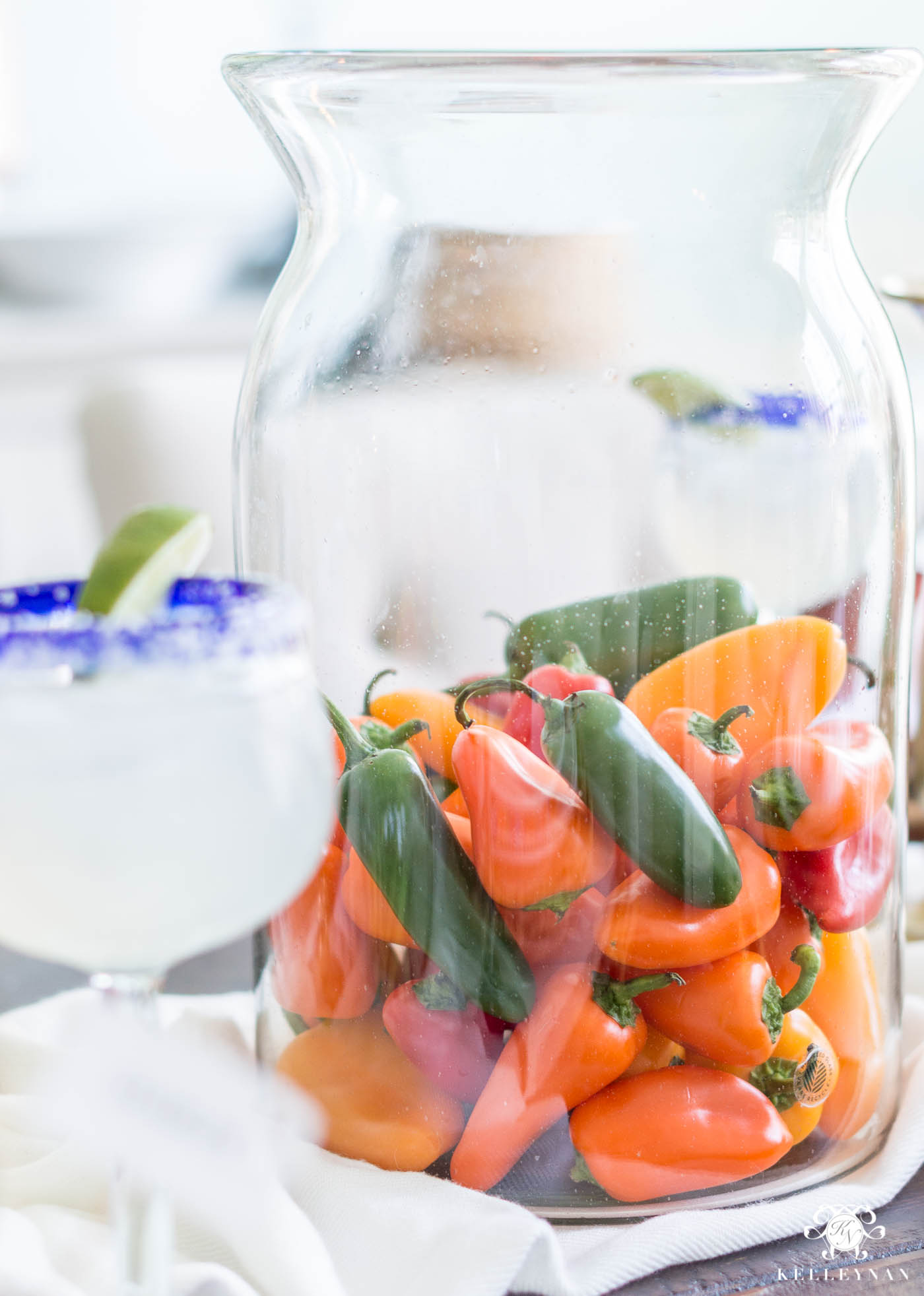 Vase of Peppers for Mexican Fiesta Centerpiece